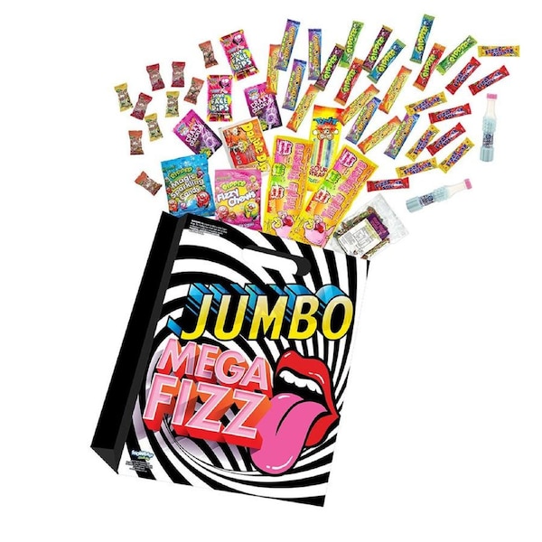 Mega Fizz Jumbo Sour, Sherbet & Chewy Lolly/Confectionery Childrens Showbag
