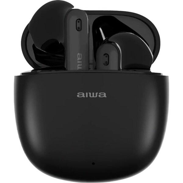 AIWA In-Ear Budstem True Wireless Bluetooth USB-A to USB-C Headphones Black