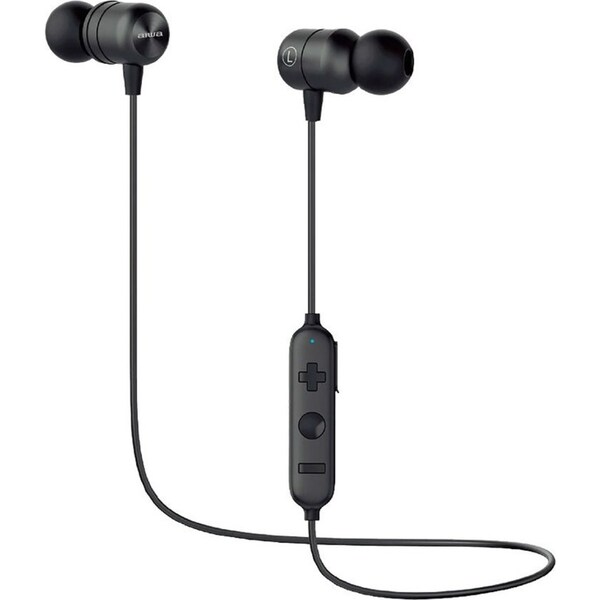 AIWA In-Ear Gel Wireless Bluetooth USB-A to USB-Micro Sports Headphones Black