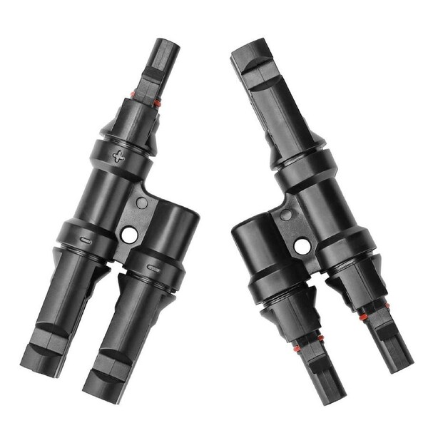 1 Pair 2 To 1 2 branch Waterproof T Branch Cable Connectors Solar PV Panel Connector Male & Female