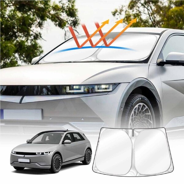 WindScreen Sun Shade for Hyundai IONIQ 5 IONIQ5 2021-Onwards Blocks UV Rays Foldable Custom Wind Screen Sun Visor Protector