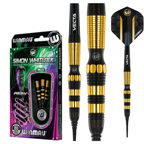 Winmau Simon Whitlock Onyx 18 gram barrel 20 gram Soft Tip 90% Tungsten Darts