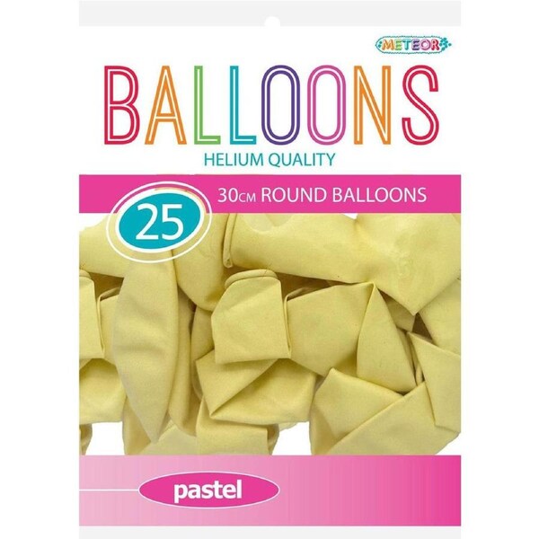 Latex Macaron Balloons - Pastel Yellow