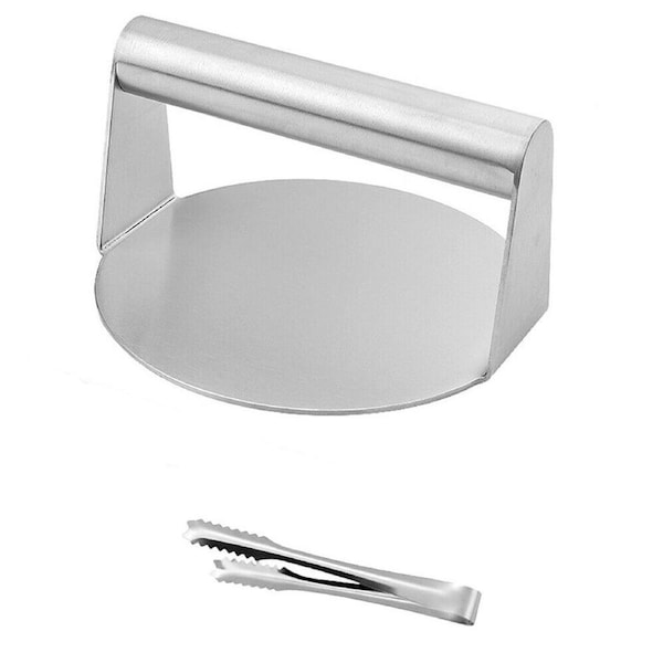Burger Press Meat Smasher Hamburger Steak No-Rust for Griddle Accessory BBQ Home
