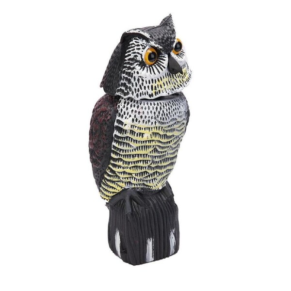 Bird Deterrent Realistic Owl Decoy Pigeon Crows Scarer Scarecrow Repeller Patio