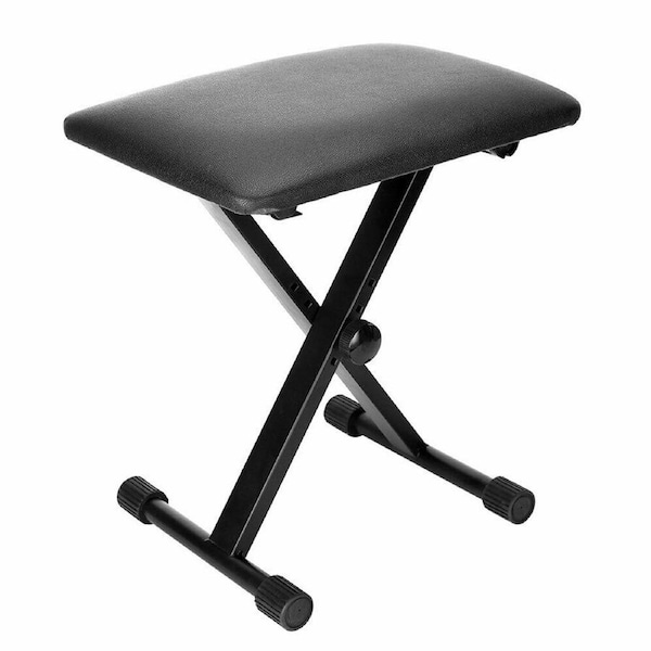 Adjustable 3 Way Bench Keyboard Foldable Stand Piano Stool Soft Cushion X Frame