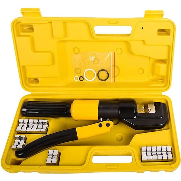 8 Ton Hydraulic Terminal Crimper Cable Wire Force Crimping Tool 9 Dies