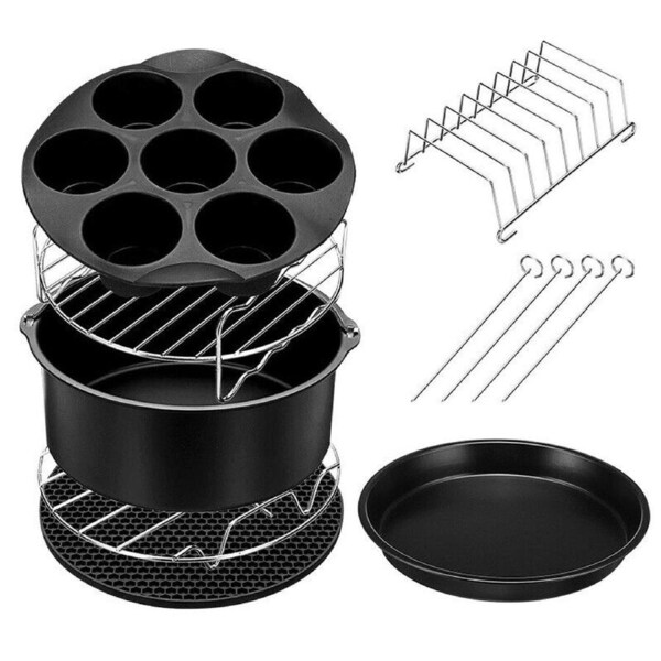 Air Fryer Accessories Frying Cage Dish Baking Pan Rack Pizza Tray Pot
