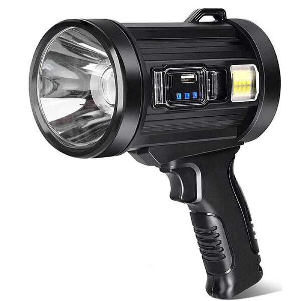Rechargeable LED Searchlight Handheld 200000 Lm Spotlight Flashlight Side Light