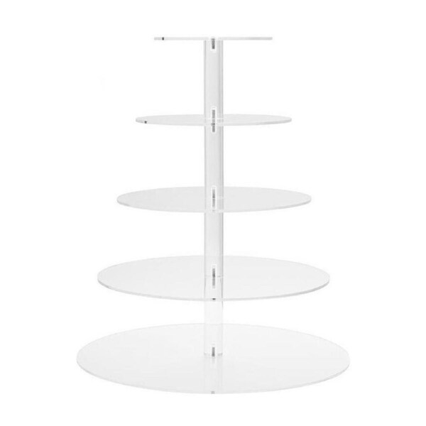 5 Tiers Acrylic Cake Stand Plate Serving Food Cupcake Wedding Party Rack Holder