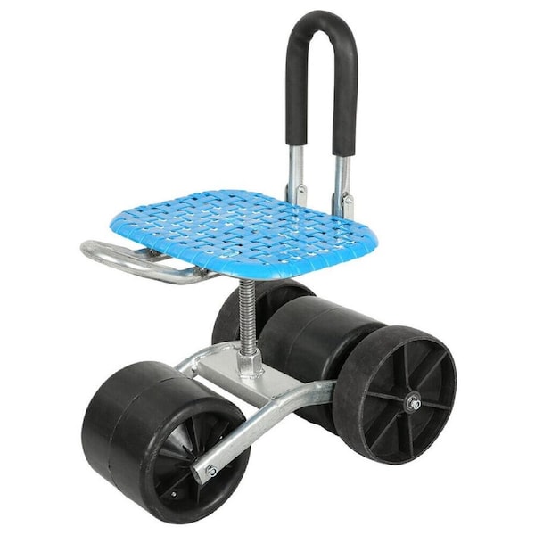 4 Wheels Gardening Stool Adjustable Height With Rolling Seat Garden Kneeler Tool