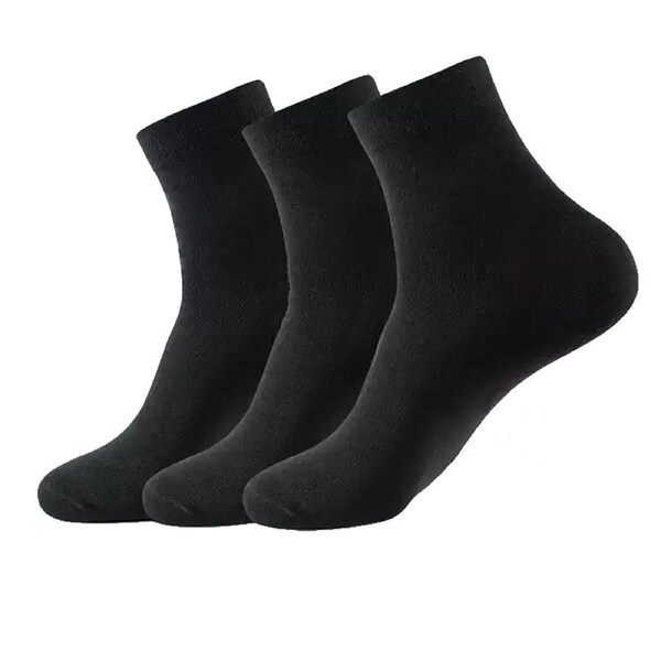 Mens Bamboo Fibre Socks Odor Resistant Sweat Black Natural Fiber - 15 Pairs