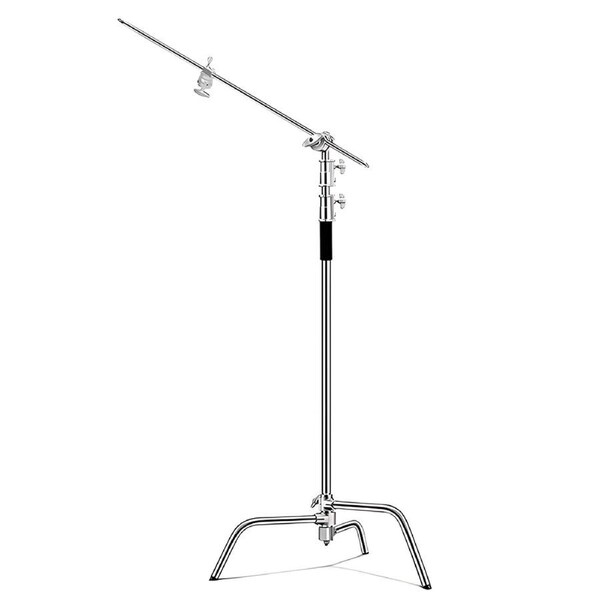 Heavy-Duty Stainless Steel C-Stand With Boom Arm Grip Head Sandbag