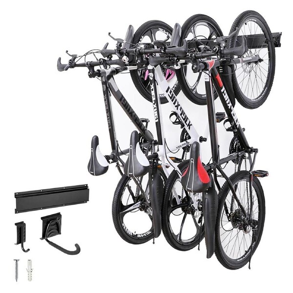 Bike Storage Rack Wall Mount Garage Bike Hanger For 6 Bicycles Adjustable Bike