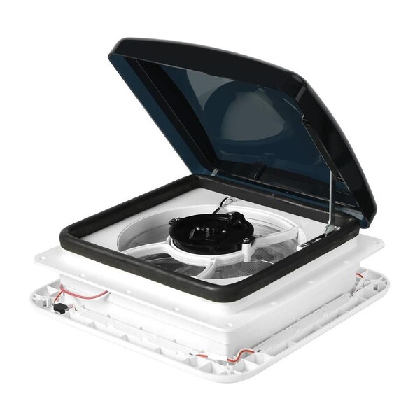 Caravan Vent Fan RV Shower Roof Air Hatch 12V LED Light Flyscreen Trailer