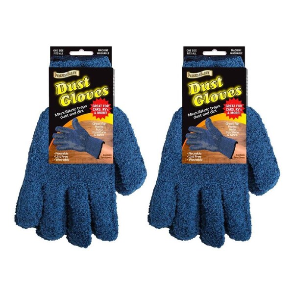 2x Parker & Bailey Reuseable Lint-Free Microfibre Dust/Dirt Cleaning Gloves