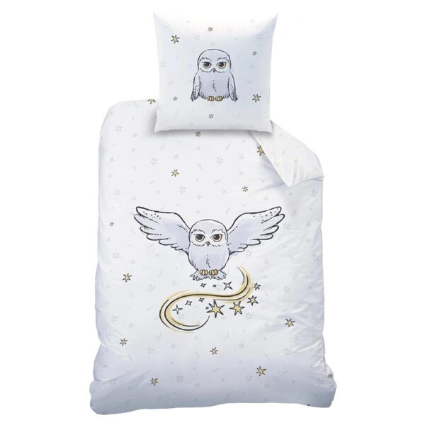 Harry Potter Owl Cotton Quilt Cover Set - Single Bed Size