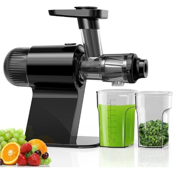 Cold Press Masticating Juicer with Quiet Motor and High Juice Yield - EL20 Black