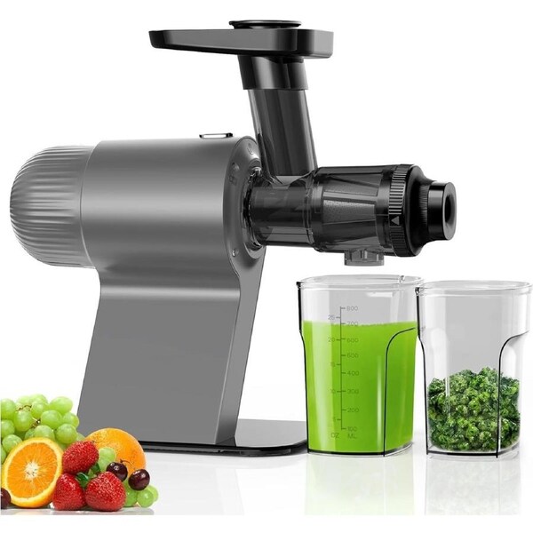 Gray Cold Press Masticating Juicer with Quiet Motor and High Juice Yield
