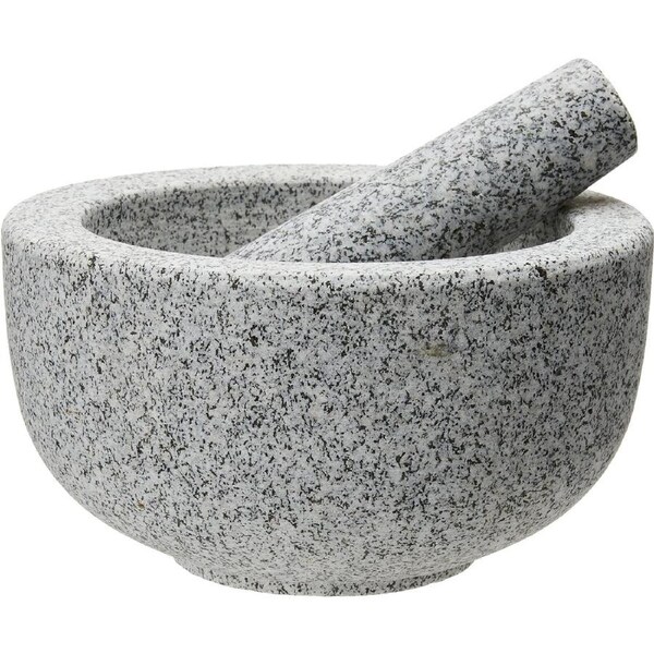 20cm Grey Granite Mortar Pestle