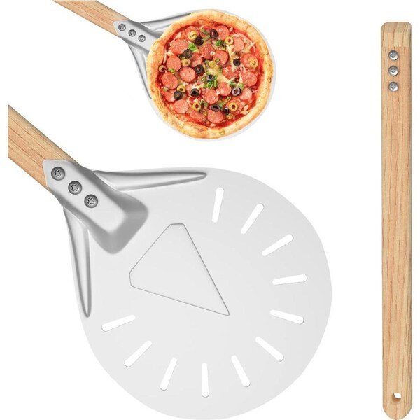 7 Pizza Turning Peel, Durable Non-Slip Aluminum Paddle for Baking (7, 40cm Handle)