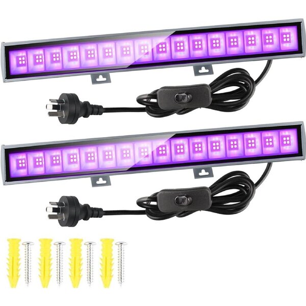 36W UV Black Light Bar LED Blacklight UV Lights for Glow Party 2 Pack