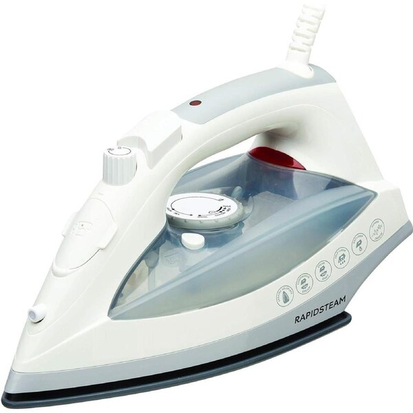 Rapid Steam Iron with Steam Burst, Continuous Steam, 280ml Tank, Non-Stick Soleplate - White