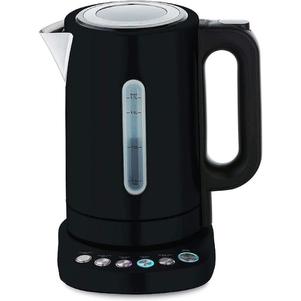 Kettle 5 Temp Settings 1.7L Capacity Keep Warm Easy Clean 360 Swivel Matte Black