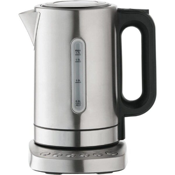Kettle, 5 Temp Settings, 1.7L Capacity, Easy Clean, Silver