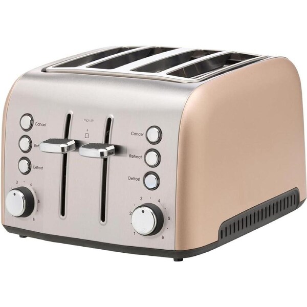Brooklyn Toaster 4 Slice, Extra Wide Slots, High-Lift, Champagne