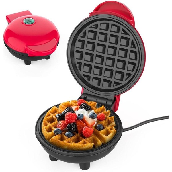 Mini Waffle Maker Iron with Non-Stick Coating Plates