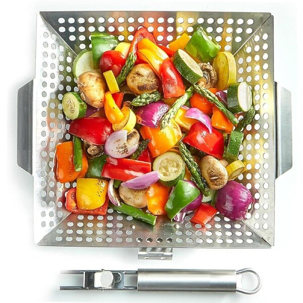 Removable Handle BBQ Grill Basket - Charcoal Accessories