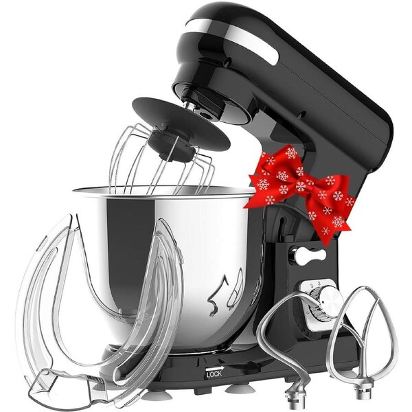 6.5L Black Electric Food Mixer with 6-Speeds (1400W)