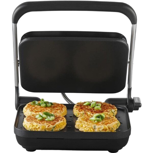 Cafe 4-Slice Sandwich Press with AnyHeight Control - Non-Stick Coating, Silver