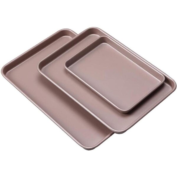 3-Piece Nonstick Bakeware Set for Easy Oven Baking - Dishwasher Safe