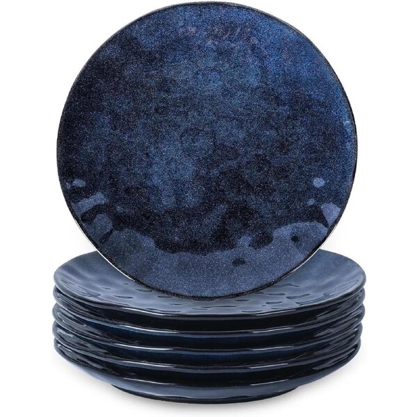 Ceramic Dinner Plates Set of 6 - Blue