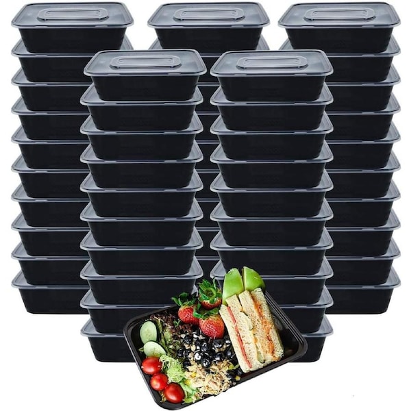 50-Pack Meal Prep Containers: BPA-Free, Stackable, Microwavable, Dishwasher Safe