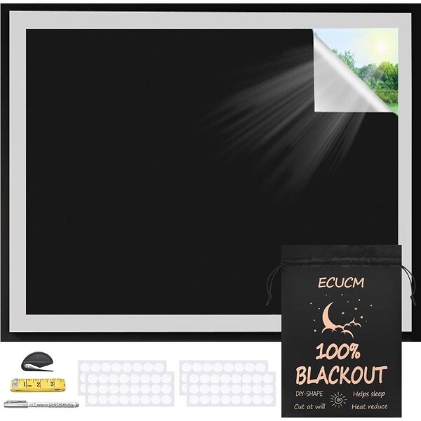 400x145CM Blackout Blinds for Baby Nursery and Kids Bedroom - 100% Room Darkening Stick-On Coverings