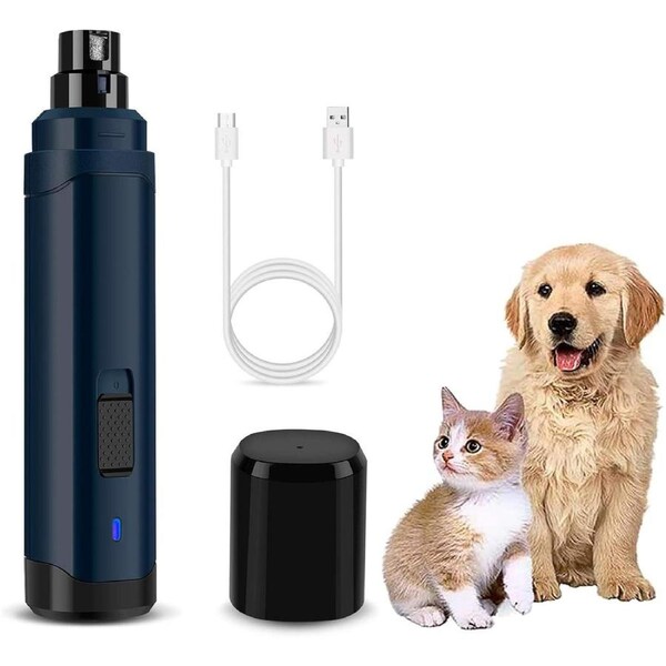 2-Speed Dog Nail Grinder, Rechargeable Pet File for Dogs & Cats, Low Noise Paw Trimmer - Blue