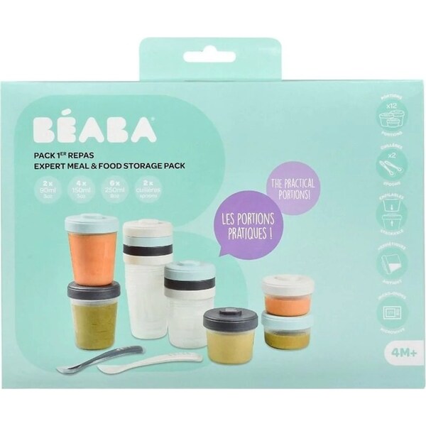 Beaba Stackable Clip Food Storage Jars Meal Set - Storm 12 Piece
