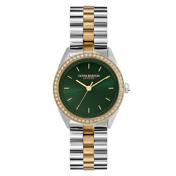 Olivia Burton Two-Tone Steel Forest Green Dial Women's Watch - 24000137