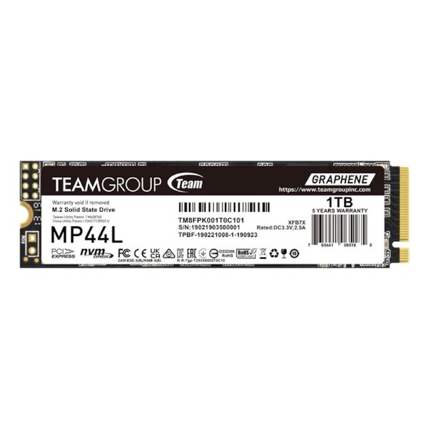 Team MP44L 1TB SLC Cache NVMe 1.4 PCIe Gen 4x4 M.2 2280 Laptop&Desktop SSD [TM8FPK001T0C101]