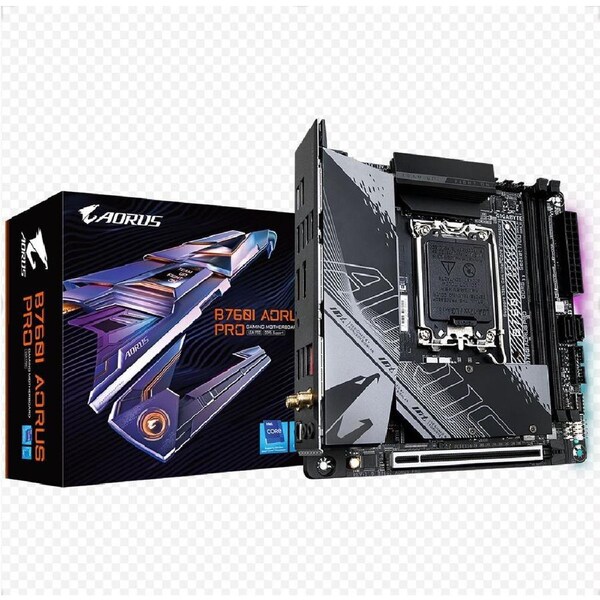 Gigabyte B760I AORUS PRO 1.1 Intel LGA 1700 m-ITX Motherboard, 2x DDR5 ~96GB, 1x PCI-E x16, 2x M.2, 4x SATA, 5x USB 3.2, 2x USB 2.0, 1x Type-C