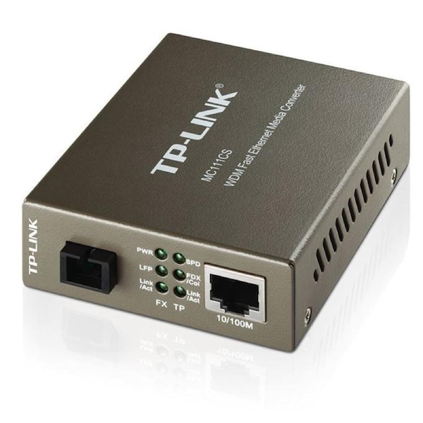 TP-Link MC111CS 10/100Mbps SC WDM Media Converter Monomode Simplex 10/100Base-TX, 100Base-FX standards Link Fault Passthrough and Far End Fault(LS)
