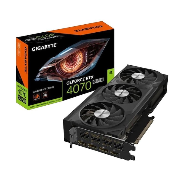 Gigabyte nVidia GeForce RTX 4070 Super WINDFORCE OC 12GD GDDR6X Video Card, PCI-E 4.0,7168 CUDA Cores, 3x DP 1.4a, 1x HDMI 2.1a