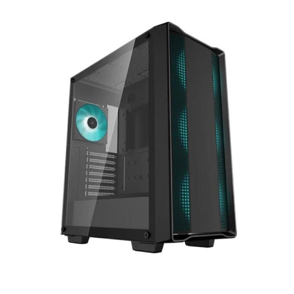 DeepCool CC560 V2 Black Mid-Tower Computer Case, Tempered Glass Window, 4x Pre-Installed LED Fans, Top Mesh Panel, Support Up To 6x120mm or 5x140mm AI