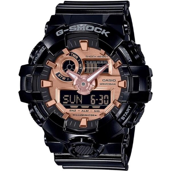 Casio G-Shock Analog/Digital Watch Black/Rose Gold GA-700MMC-1AD GA-700MMC-1 GA-700 200M Water Resist 2YR Warranty