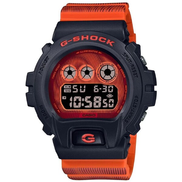Casio G-Shock Digital Mens ?Triple Graph? Watch Black/Orange DW-6900TD-4DR DW-6900TD-4 DW-6900 2-Years Warranty
