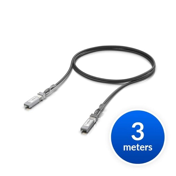 Ubiquiti 3m SFP+ Direct Attach Cable, 10Gbps DAC Cable, 10Gbps Throughput Rate [UACC-DAC-SFP10-3M]