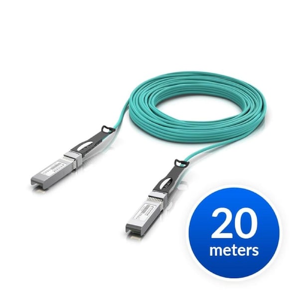 Ubiquiti 10 Gbps Long-Range Direct Attach Cable, 20m Length, Long-range SFP+ [UACC-AOC-SFP10-20M]